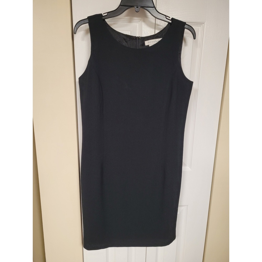 Garfield & Marks Vintage Boho Black Boardroom Dress Textured Crepe USA Size 8